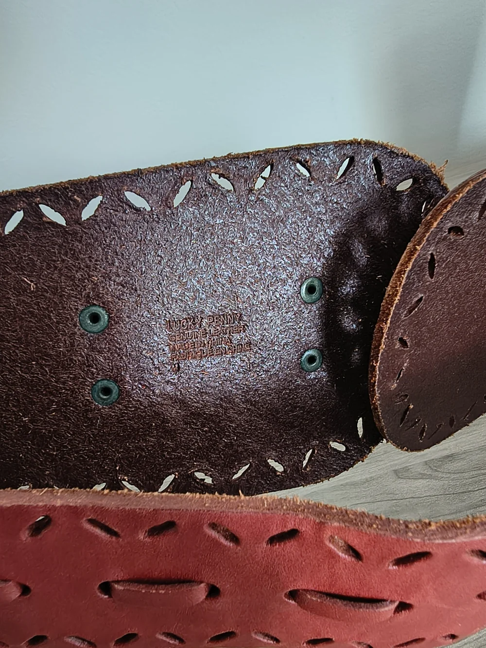 Lucky Penny Leather Belt